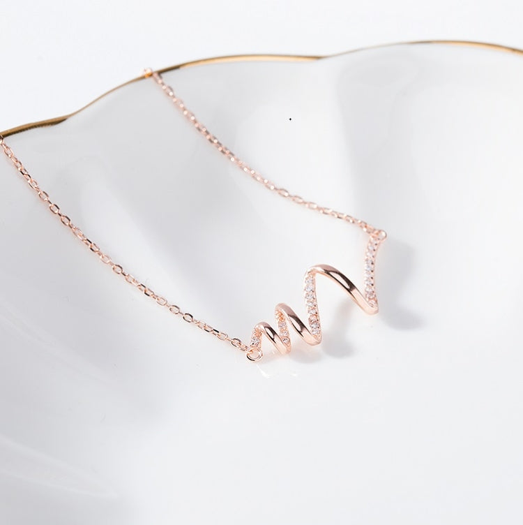 S925 Sterling Silver Necklace Women ECG Accessory Necklace