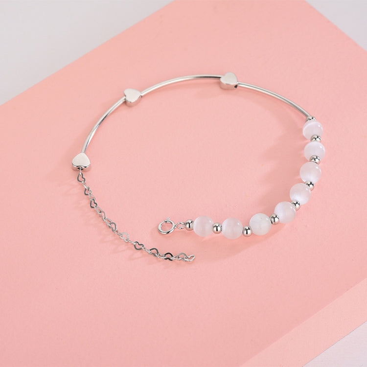 S925 Sterlingsilber Natürliches Kristall-Opal-Armband Liebesarmband, Platin, Gold, Roségold