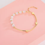 S925 Sterlingsilber Natürliches Kristall-Opal-Armband Liebesarmband, Platin, Gold, Roségold