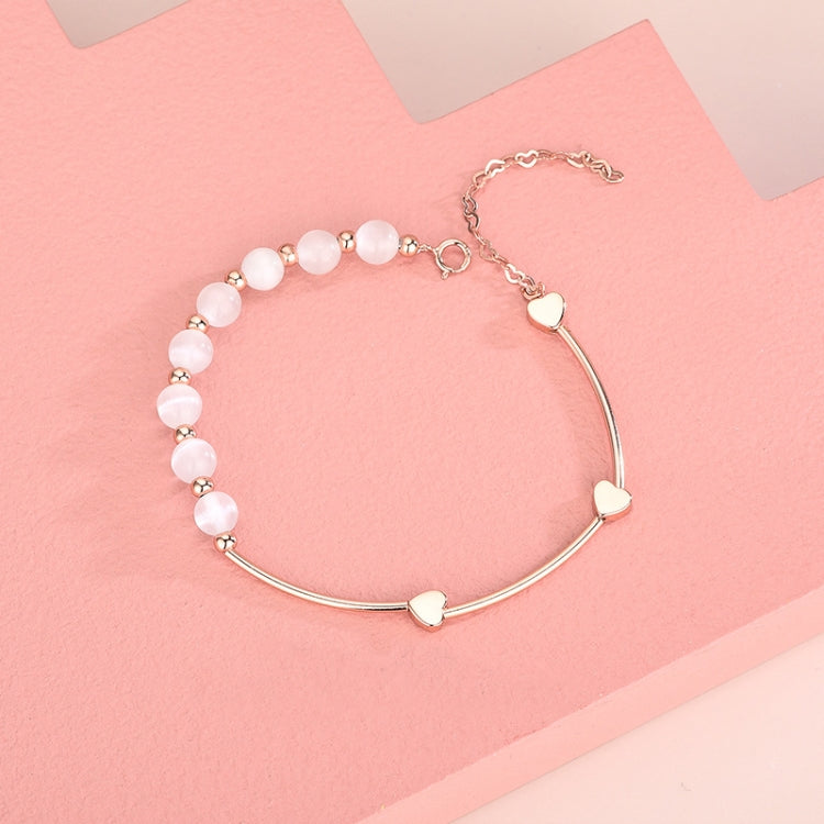 S925 Sterlingsilber Natürliches Kristall-Opal-Armband Liebesarmband, Platin, Gold, Roségold
