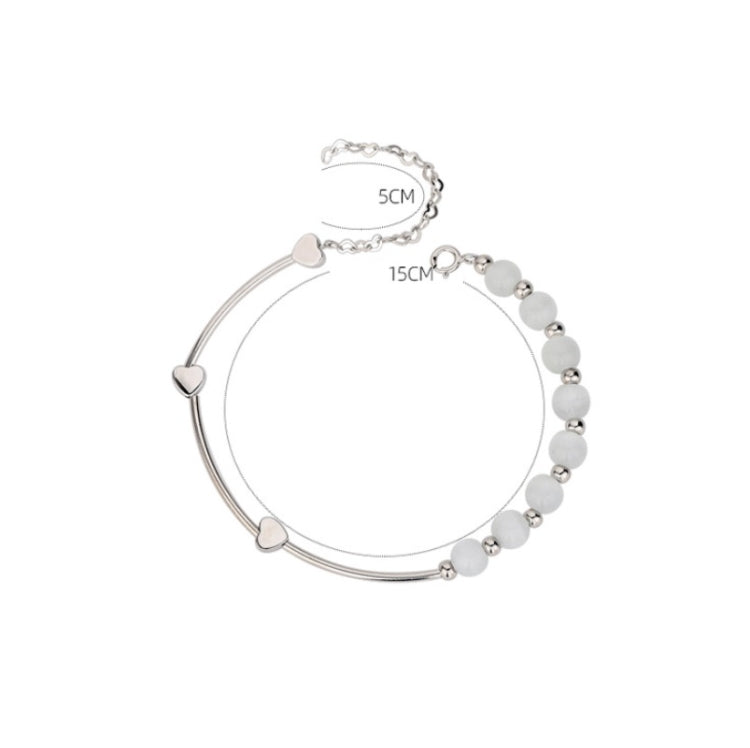 S925 Sterlingsilber Natürliches Kristall-Opal-Armband Liebesarmband, Platin, Gold, Roségold
