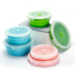 Mikrowellen-tragbare Klapp-Lunchbox Runde Silikon-Lunchbox, zufällige Farblieferung, Fassungsvermögen: 350 ml, 350 ml, 500 ml, 800 ml, 1200 ml