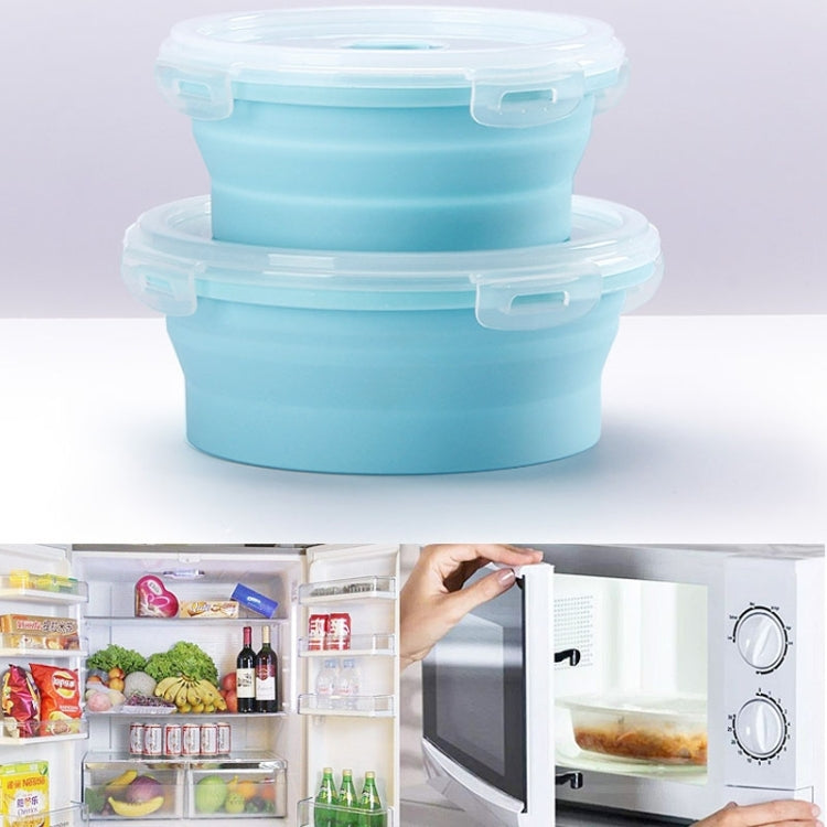 Mikrowellen-tragbare Klapp-Lunchbox Runde Silikon-Lunchbox, zufällige Farblieferung, Fassungsvermögen: 350 ml, 350 ml, 500 ml, 800 ml, 1200 ml