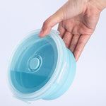 Mikrowellen-tragbare Klapp-Lunchbox Runde Silikon-Lunchbox, zufällige Farblieferung, Fassungsvermögen: 350 ml, 350 ml, 500 ml, 800 ml, 1200 ml