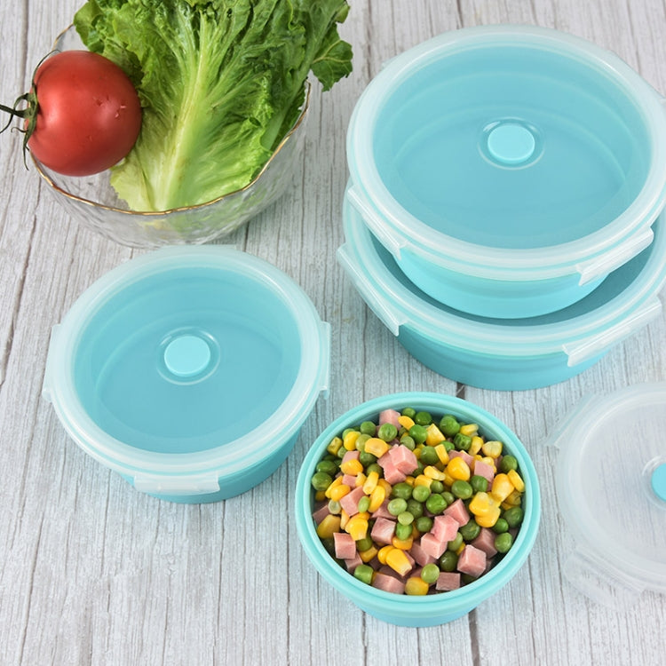 Mikrowellen-tragbare Klapp-Lunchbox Runde Silikon-Lunchbox, zufällige Farblieferung, Fassungsvermögen: 350 ml, 350 ml, 500 ml, 800 ml, 1200 ml