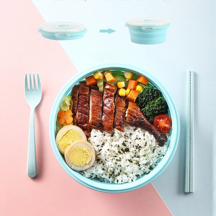 Mikrowellen-tragbare Klapp-Lunchbox Runde Silikon-Lunchbox, zufällige Farblieferung, Fassungsvermögen: 350 ml, 350 ml, 500 ml, 800 ml, 1200 ml