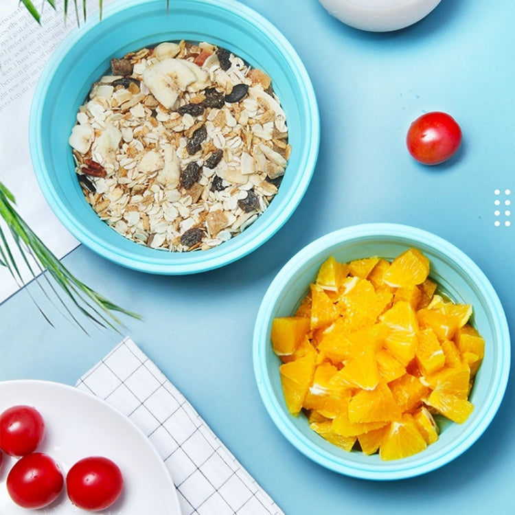 Mikrowellen-tragbare Klapp-Lunchbox Runde Silikon-Lunchbox, zufällige Farblieferung, Fassungsvermögen: 350 ml, 350 ml, 500 ml, 800 ml, 1200 ml
