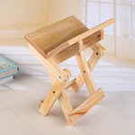 Tragbarer, einfacher Klapphocker aus massivem Kiefernholz, Outdoor-Angelstuhl, Klapphocker aus Holz