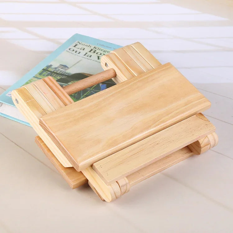 Tragbarer, einfacher Klapphocker aus massivem Kiefernholz, Outdoor-Angelstuhl, Klapphocker aus Holz