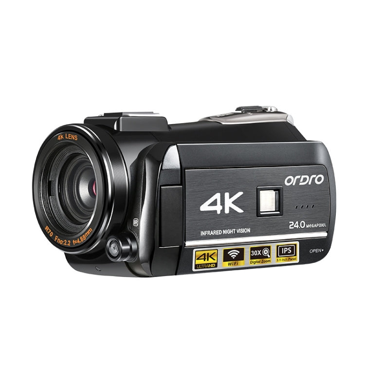 ORDRO AC3 3,1 Zoll IPS Bildschirm 4K Full HD 13MP Nachtsicht WiFi Live Camcorder DV Digitalkamera, Standard, Standard + Mikrofon, Standard + Mikrofon + Handhalterung, Standard + Mikrofon + Zusatzlicht
