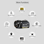 ORDRO AC3 3,1 Zoll IPS Bildschirm 4K Full HD 13MP Nachtsicht WiFi Live Camcorder DV Digitalkamera, Standard, Standard + Mikrofon, Standard + Mikrofon + Handhalterung, Standard + Mikrofon + Zusatzlicht