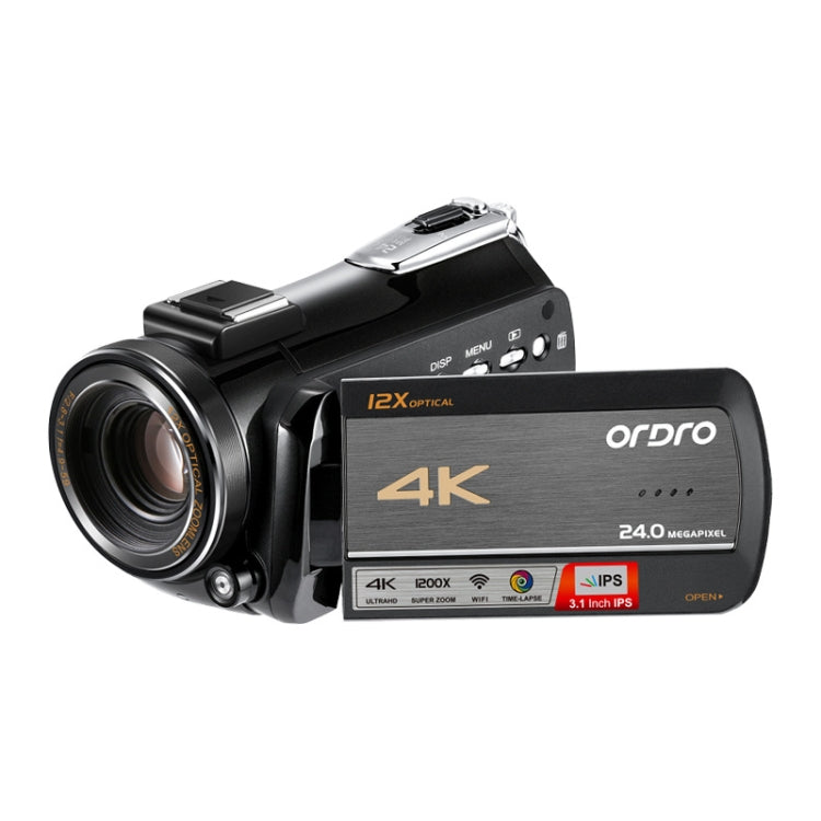 ORDRO AC5 4K HD Nachtsicht WiFi 12X Optischer Zoom Digitale Video DV Kamera Camcorder, Standard, Standard + Mikrofon, Standard + Mikrofon + Handhalterung, Standard + Mikrofon + Zusatzlicht