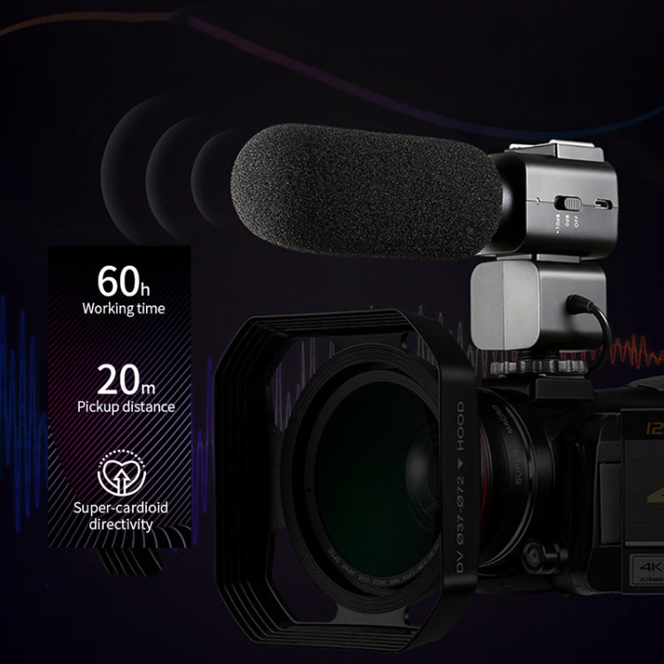 ORDRO AC5 4K HD Nachtsicht WiFi 12X Optischer Zoom Digitale Video DV Kamera Camcorder, Standard, Standard + Mikrofon, Standard + Mikrofon + Handhalterung, Standard + Mikrofon + Zusatzlicht