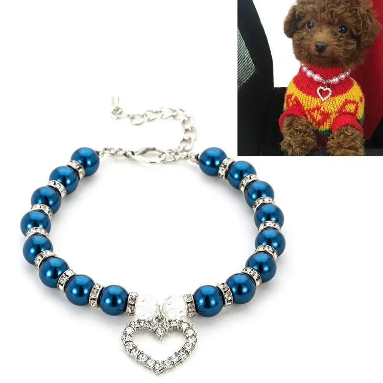 Perlenhalsband für Haustiere, Katzen- und Hundeaccessoires, Größen: S, M, L