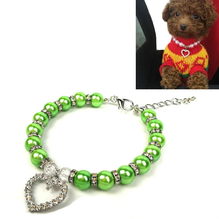 Perlenhalsband für Haustiere, Katzen- und Hundeaccessoires, Größen: S, M, L