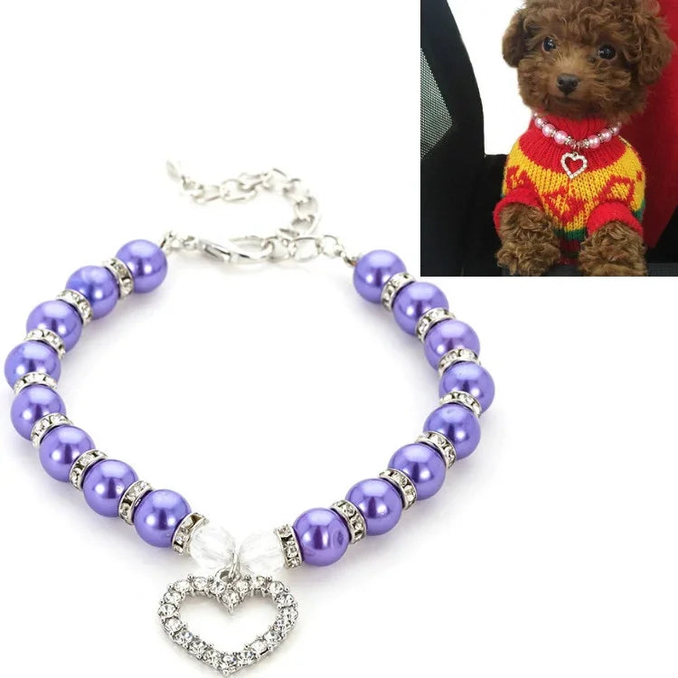 Perlenhalsband für Haustiere, Katzen- und Hundeaccessoires, Größen: S, M, L