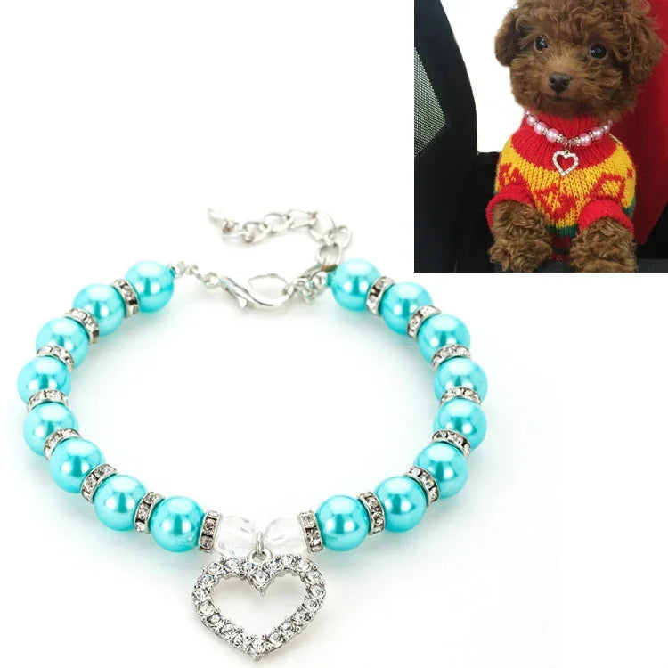 Perlenhalsband für Haustiere, Katzen- und Hundeaccessoires, Größen: S, M, L
