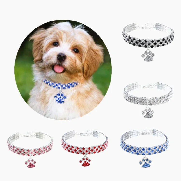 Diamant-Halsband für Haustiere, elastisch, für Katzen und Hunde, Schmuck, S, M, L