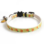 Katzenhalsband mit Fruchtmotiven und Glöckchen, 1 x 28 cm