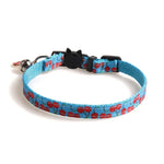 Katzenhalsband mit Fruchtmotiven und Glöckchen, 1 x 28 cm