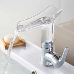 Badezimmer Heiß-Kaltwasserhahn Weinglas Wasserfallhahn, Transparent, Blau, Lila, Braun & Gelb