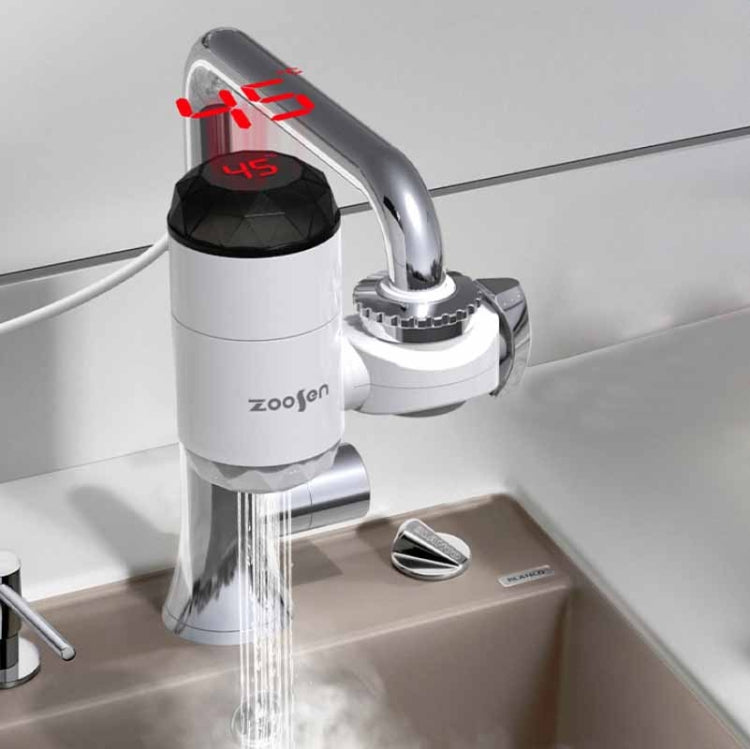 Zoosen Elektrischer Warmwasserhahn Anschlusstyp Durchlauferhitzer CN Stecker, Stil:Weiß + Auslaufschutz, Weiß, Mit Duschkopfanschluss, Weiß + Auslaufschutz