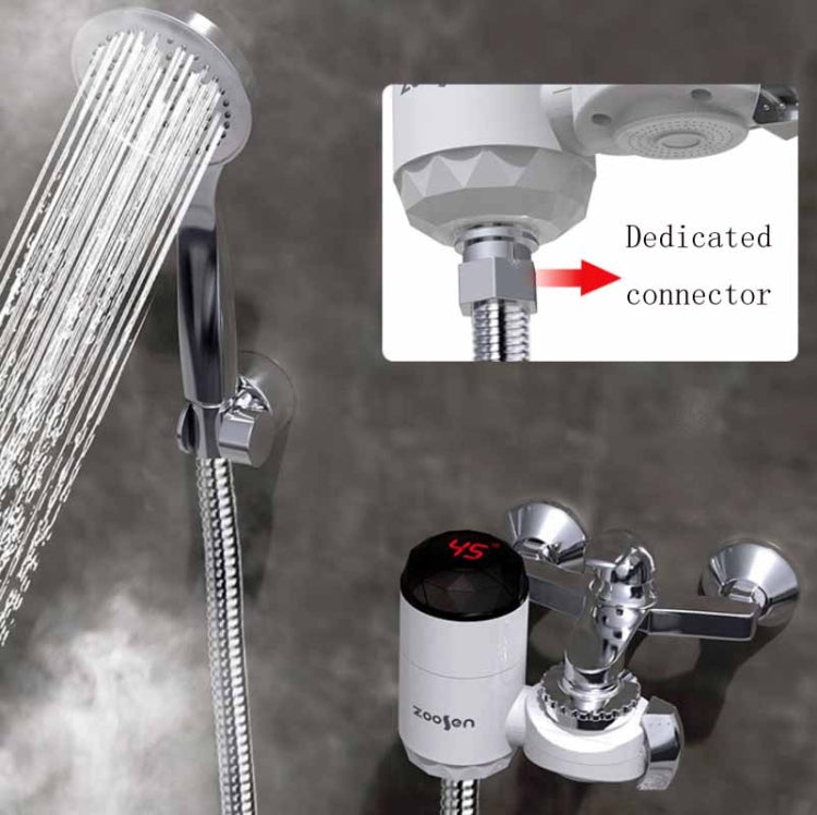 Zoosen Elektrischer Warmwasserhahn Anschlusstyp Durchlauferhitzer CN Stecker, Stil:Weiß + Auslaufschutz, Weiß, Mit Duschkopfanschluss, Weiß + Auslaufschutz