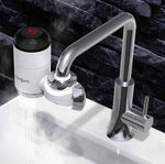 Zoosen Elektrischer Warmwasserhahn Anschlusstyp Durchlauferhitzer CN Stecker, Stil:Weiß + Auslaufschutz, Weiß, Mit Duschkopfanschluss, Weiß + Auslaufschutz