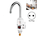 Küchen-Durchlauferhitzer-Wasserhahn, EU-Stecker, Digitalanzeige, großer Auslauf
