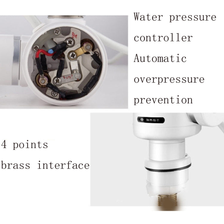 Küchen-Durchlauferhitzer-Wasserhahn, EU-Stecker, Digitalanzeige, großer Auslauf