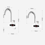 Elektronischer Durchlauferhitzer mit digitaler Temperaturanzeige, elektrischer Warmwasserhahn für Küche und Haushalt, Warm- und Kaltwasserbereiter, EU-Stecker, mit Brausekopf, großem Auslauf, universalem Anschlussrohr