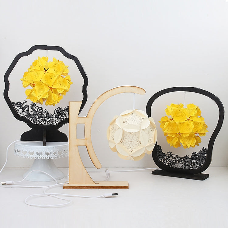Papierkunst Licht und Schatten Papier-Schnitzlampe DIY Handgemacht Kreative Kleine Tischlampe, Rund, Fächerförmig, Bogenförmig