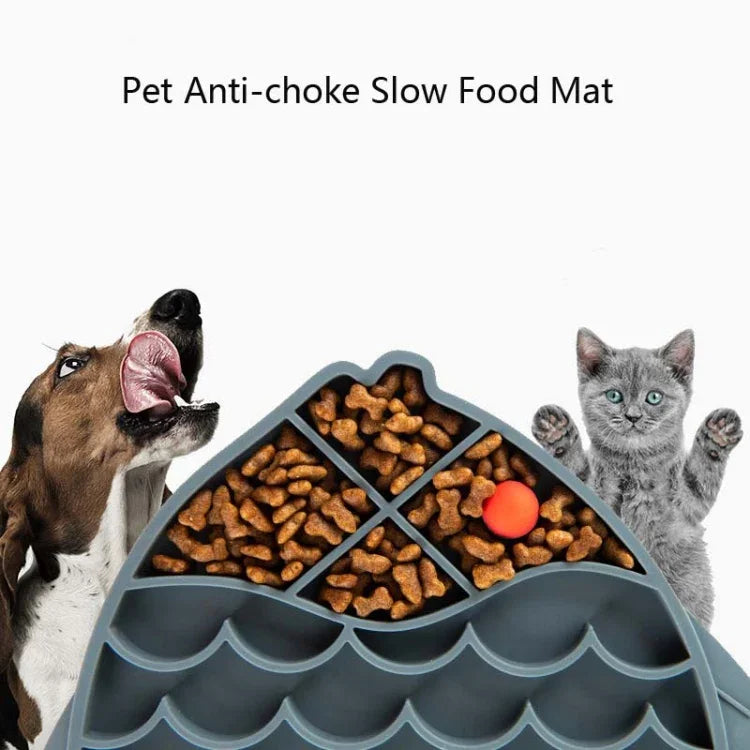 Haustier Katze und Hund Silikon Anti-Schling-Napf, Fisch-Typ, Pfoten-Typ, Blumen-Typ