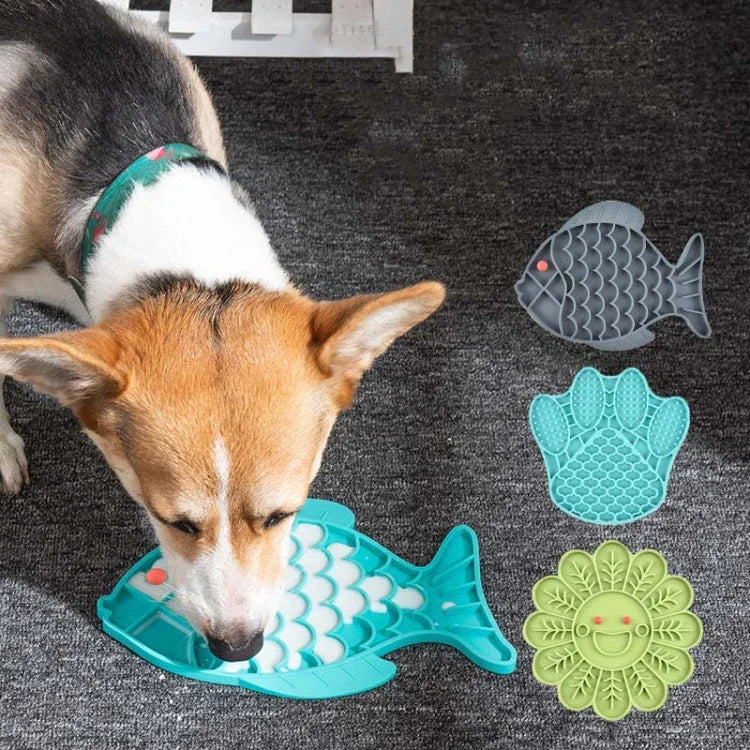 Haustier Katze und Hund Silikon Anti-Schling-Napf, Fisch-Typ, Pfoten-Typ, Blumen-Typ