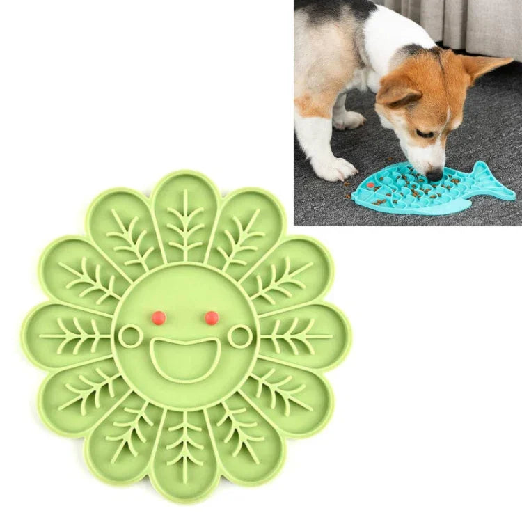 Haustier Katze und Hund Silikon Anti-Schling-Napf, Fisch-Typ, Pfoten-Typ, Blumen-Typ