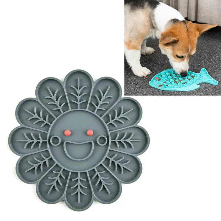 Haustier Katze und Hund Silikon Anti-Schling-Napf, Fisch-Typ, Pfoten-Typ, Blumen-Typ