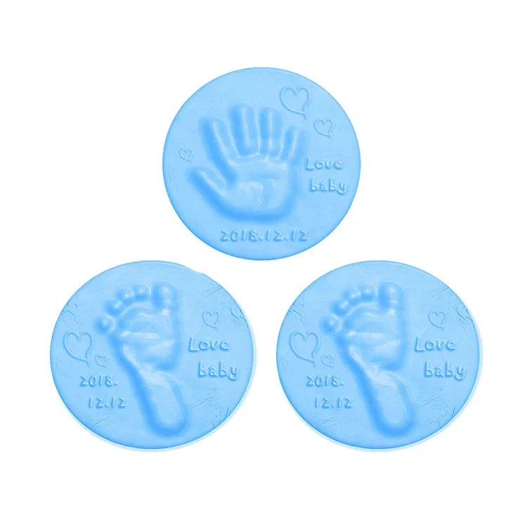 3-teiliges Baby-Pflege-Set mit lufthärtendem, weichem Ton für Hand- und Fußabdrücke, Blau, Grün, Rosa, Lila, Orange, Rot, Weiß, Gelb