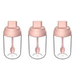 3er-Set Macaron-Band, feuchtigkeitsdichter Deckel, Löffel, eine Gewürzdose, Glas-Gewürzflasche mit Etikett, Gewürzflasche, Honigflasche, Pinselölflasche
