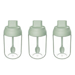 3er-Set Macaron-Band, feuchtigkeitsdichter Deckel, Löffel, eine Gewürzdose, Glas-Gewürzflasche mit Etikett, Gewürzflasche, Honigflasche, Pinselölflasche