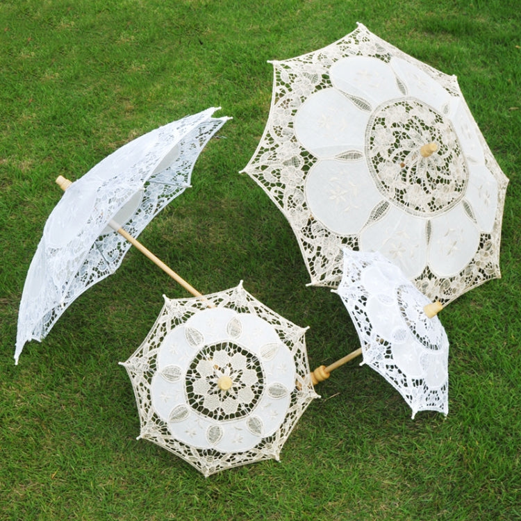 Hochzeit Braut Spitzenschirm Shooting Requisiten Hochzeitsartikel, Länge 26cm/ Durchmesser 29cm, Länge 43/Durchmesser 45cm