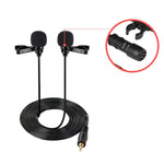 Kabelgebundenes Lavalier Mikrofon Kondensator Doppelkopf Mikrofon Zwei Personen Live Handy K Song Mikrofon, 515PU Tasche