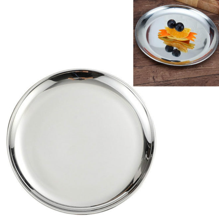 Edelstahl Verdickter runder Teller Café-Tablett Obstkuchenplatte Knochenteller Flacher Teller, 14 cm Gebürstetes Matt-Silber, 17 cm Gebürstetes Matt-Silber, 20 cm Gebürstetes Matt-Silber, 23 cm Gebürstetes Matt-Silber, 26 cm Gebürstetes Matt-Silber