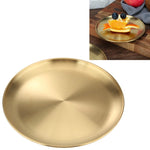 Edelstahl Verdickter runder Teller Café-Tablett Obstkuchenplatte Knochenteller Flacher Teller, 14 cm Gebürstetes Matt-Silber, 17 cm Gebürstetes Matt-Silber, 20 cm Gebürstetes Matt-Silber, 23 cm Gebürstetes Matt-Silber, 26 cm Gebürstetes Matt-Silber