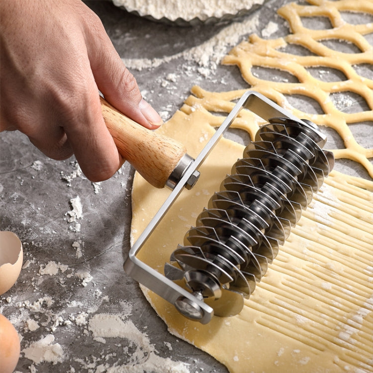 Backwerkzeug Edelstahl Holzgriff Pizzaroller Schneider Dessertkochfeld Pizzanetzmesser, Pizzaschneider 1