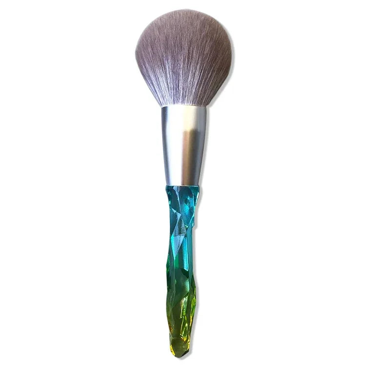 Make-up Pinsel Mais Seidenfaser Haar Waschbar Make-up Pinsel, Grüner lose Puderpinsel, Pinker lose Puderpinsel, 5 STÜCK Grüner Lidschattenpinsel, Grüner lose Puderpinsel+5 STÜCK Lidschattenpinsel