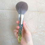 Make-up Pinsel Mais Seidenfaser Haar Waschbar Make-up Pinsel, Grüner lose Puderpinsel, Pinker lose Puderpinsel, 5 STÜCK Grüner Lidschattenpinsel, Grüner lose Puderpinsel+5 STÜCK Lidschattenpinsel
