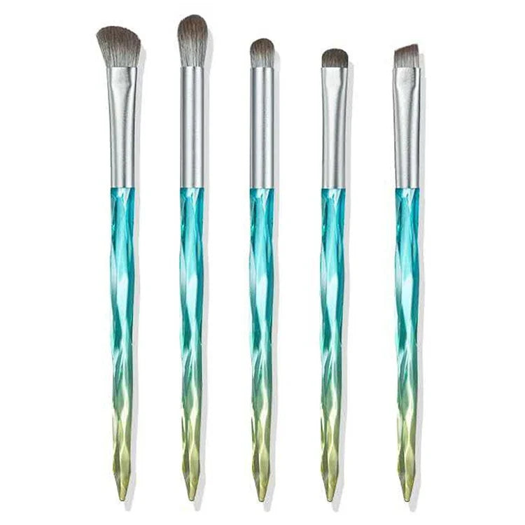 Make-up Pinsel Mais Seidenfaser Haar Waschbar Make-up Pinsel, Grüner lose Puderpinsel, Pinker lose Puderpinsel, 5 STÜCK Grüner Lidschattenpinsel, Grüner lose Puderpinsel+5 STÜCK Lidschattenpinsel