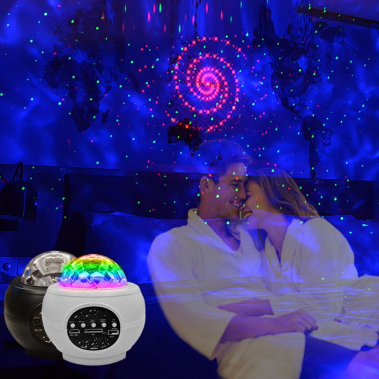 M2 8W Weihnachts-Sternenhimmel-Laserprojektion Stimmungslicht Rotierender Sternen-Dynamischer Wasserwellenmuster Schlaflicht, USB, Batterie
