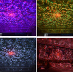 M2 8W Weihnachts-Sternenhimmel-Laserprojektion Stimmungslicht Rotierender Sternen-Dynamischer Wasserwellenmuster Schlaflicht, USB, Batterie