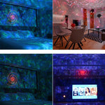 M2 8W Weihnachts-Sternenhimmel-Laserprojektion Stimmungslicht Rotierender Sternen-Dynamischer Wasserwellenmuster Schlaflicht, USB, Batterie